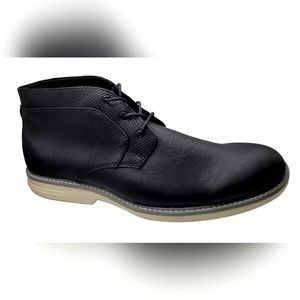 Ben Sherman “STATESIDE” Black Faux Leather Lace Up Chukka Boots, Men’s Size 12